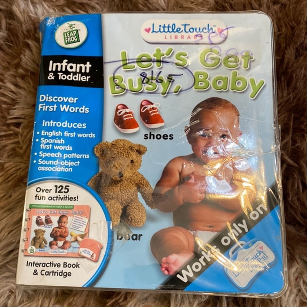 LeapFrog LittleTouch LeapPad Lets Get Busy Baby Bilingual English Spanish Book